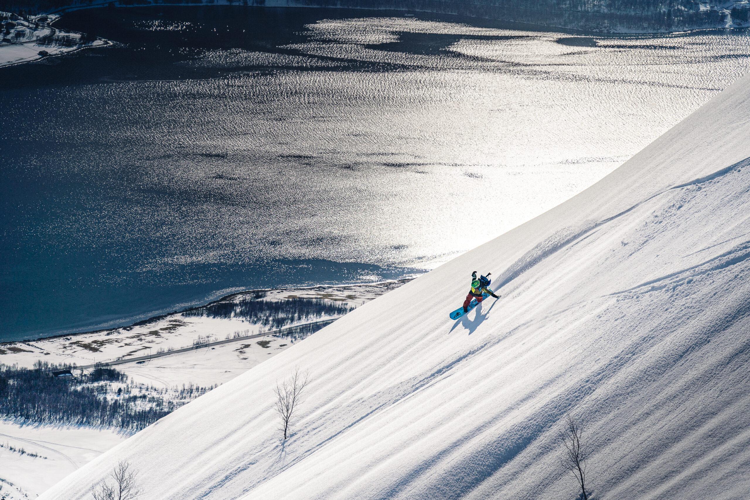 Michael Drack, Ogso Ambassador, Splitboarding in Norway with Breathtaking view.