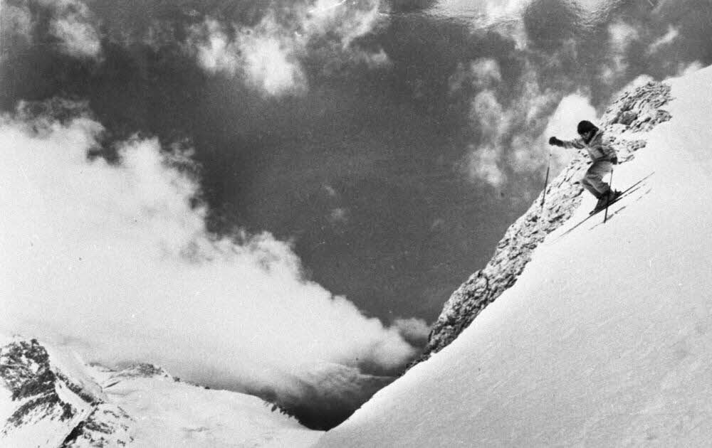 Sylvain Saudan, on his first ski run over 8,000 m